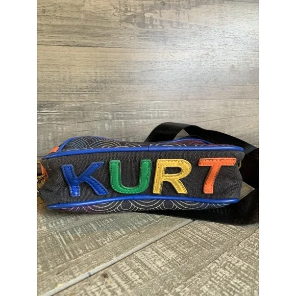 Kurt Geiger Southbank Camera Small Crossbody Black Multi Colored Canvas Bag - Picture 6 of 7